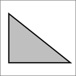 Shows a right triangle shape.