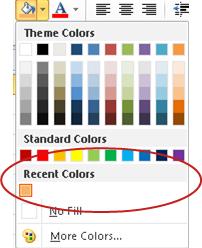 recent colors option
