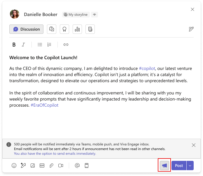 Making an announcement