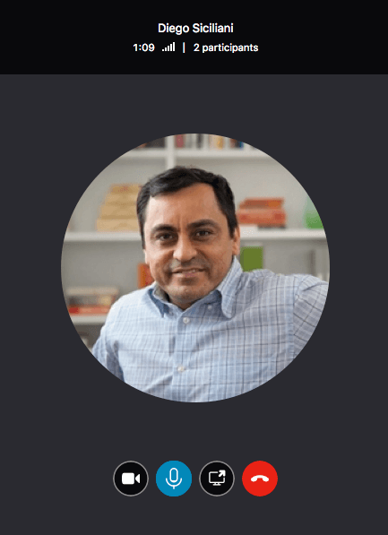 Screenshot of voice call window.