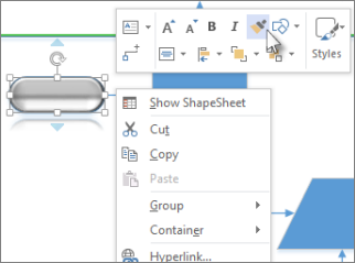 Right-click menu, Format painter