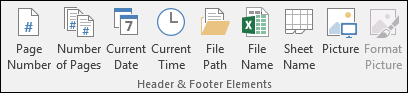 Headers & Footers Design Ribbon tab