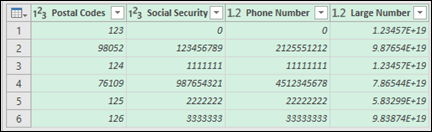 Power Query - Data after converting to text