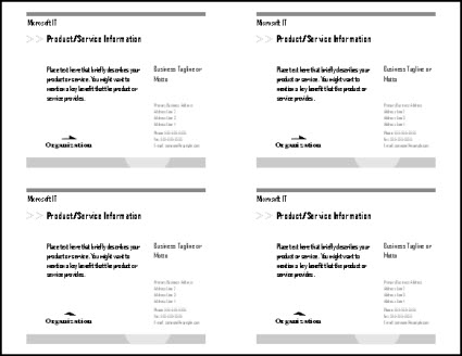 Postcard print preview showing four postcards on the sheet of paper.