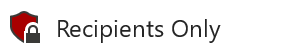 An image of a Recipients Only sensitivity label with a lock icon that shows that a document is protected