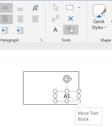 Move and resize the text block