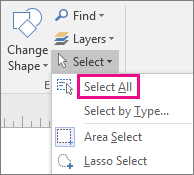 Click Select All to select every element in the drawing or diagram.