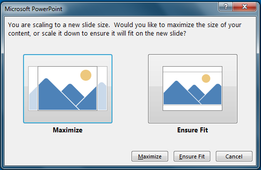 If you choose to maximize, some content might fall outside the print margins, as you can see in the image on the left.