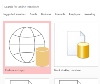 Custom web app button on the startup screen.