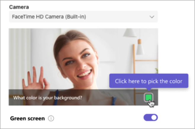 Green Screen Setting for the Green Screen color