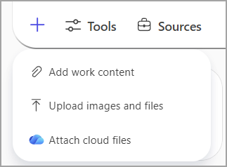 Reference files from your Microsoft cloud storage to use in your prompt.