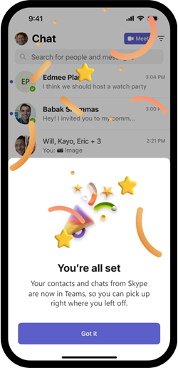Celebrate image account is set-up purple Got it button