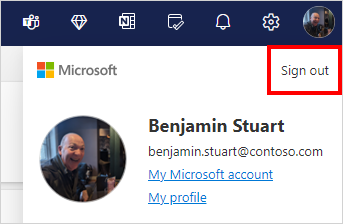 Sign out from Hotmail