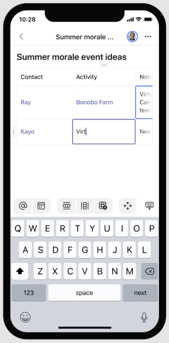 Edit a live component on mobile