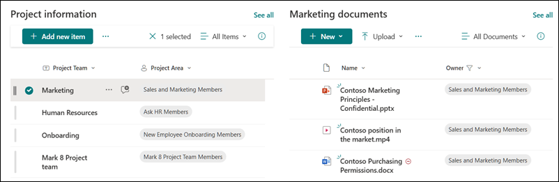 Dynamically filtered list
