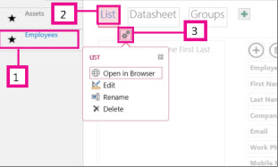 Views available for an Access app