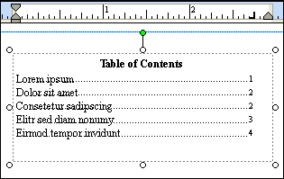TOC with dot leaders