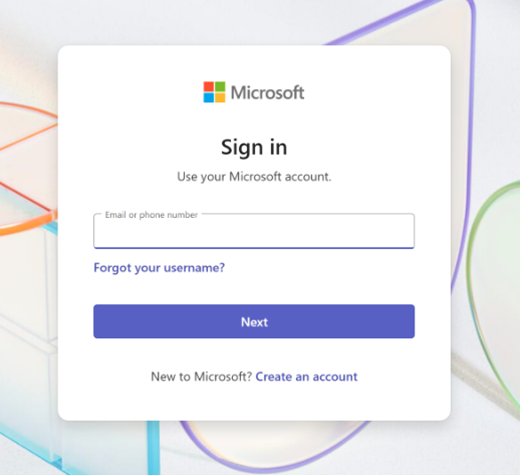 Sign in square window with name and password