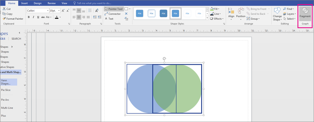 Click Fragment in the Graph area.