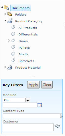 Metadata navigation control