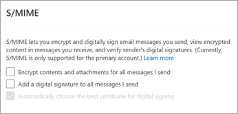 In S/MIME settings you can choose to Encrypt contents for all messages or add a digital signature to all messages