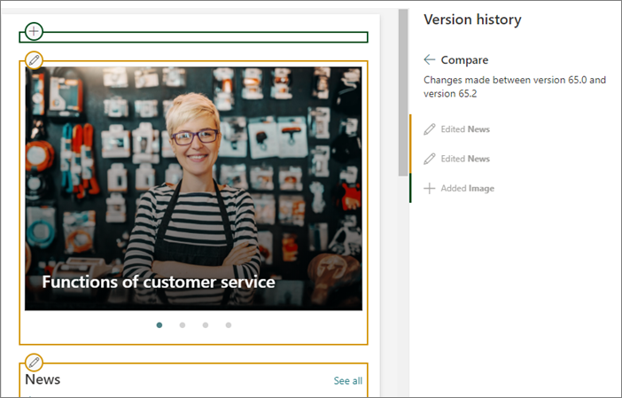 Comparing page versions