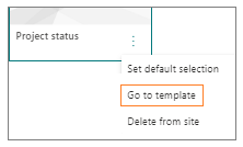 Go to template menu item