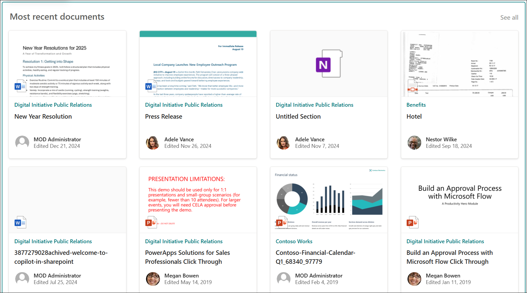 Example of highlighted content on a page