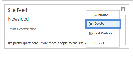 Delete web part