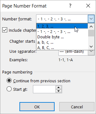 Choosing a number format
