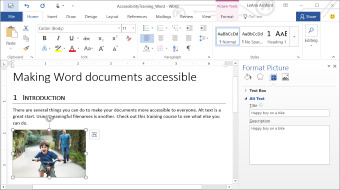Take this training to learn how to create accessible documents using Word 2016