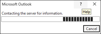 Contacting server for info error in classic Outlook