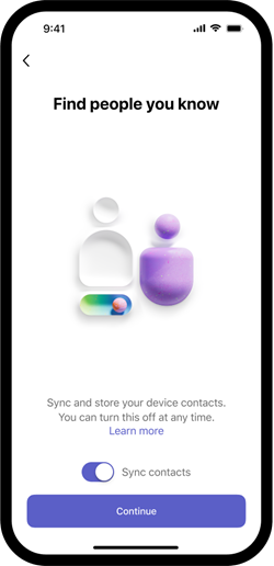 People image checkmark to confirm contact sync